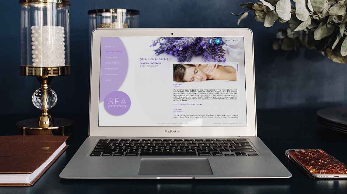 SPA Retreat website design