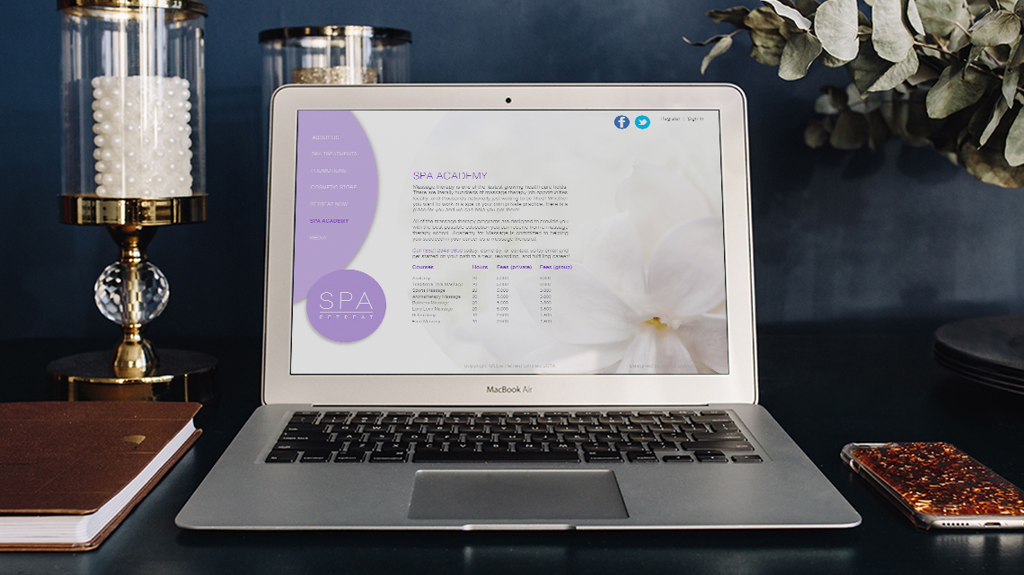 SPA Retreat website design